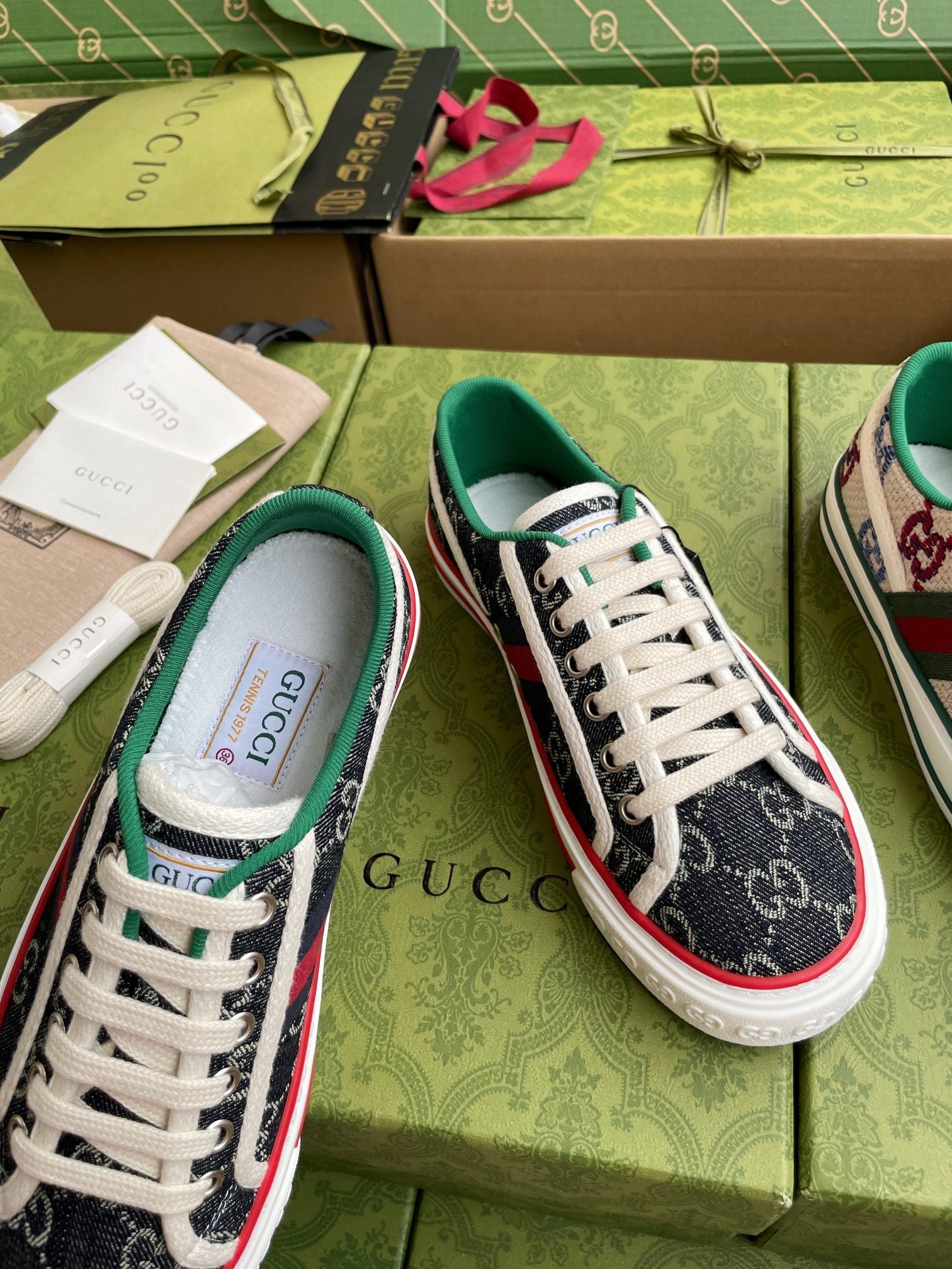 GG 26 Platform Sneaker Dark Blue Monogram Denim 632828