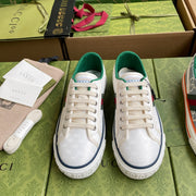 GG 26 Platform Sneaker White Green Monogram Canvas 632829
