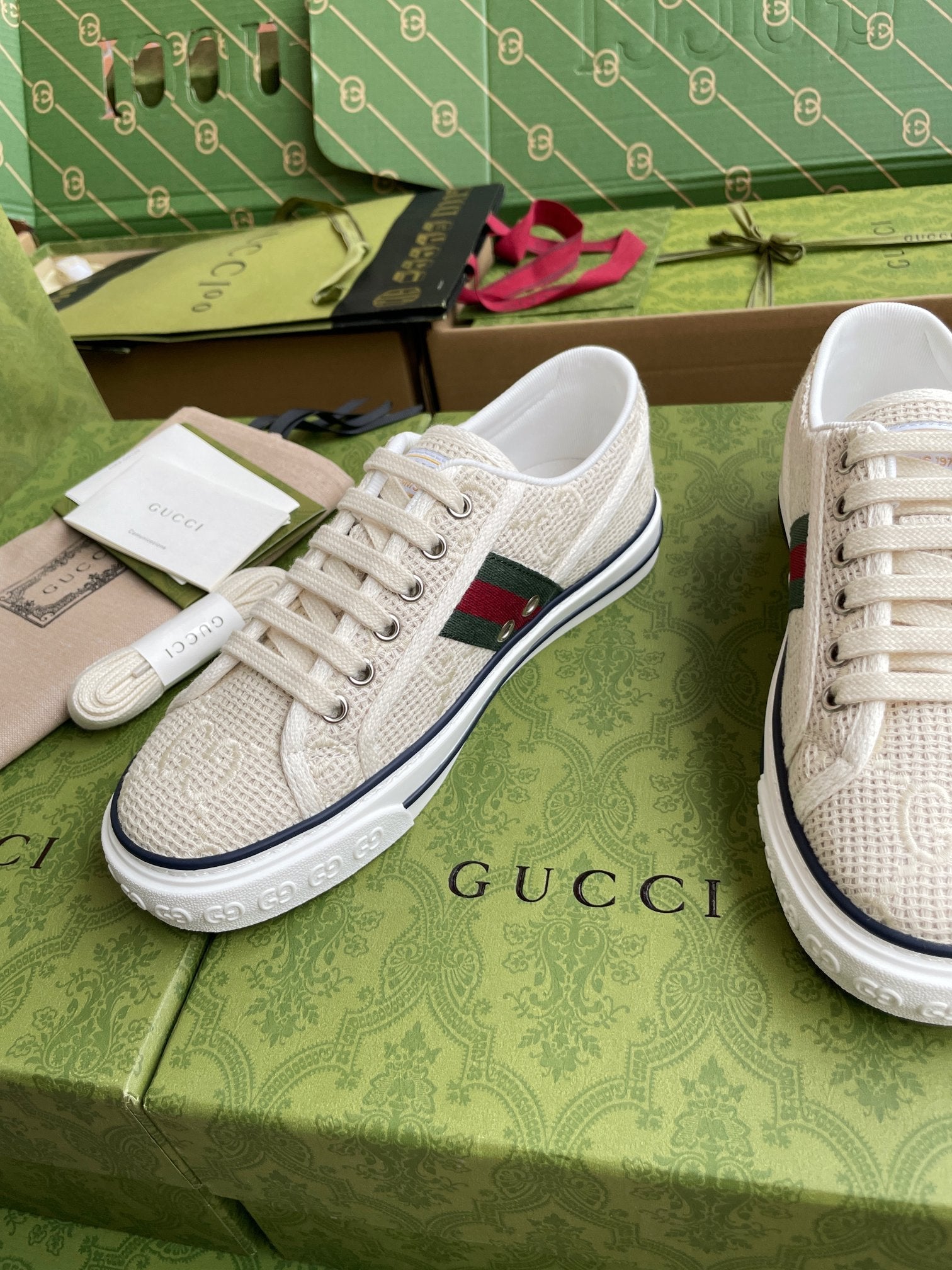 GG 26 Platform Sneaker Light Beige Monogram Canvas 632832