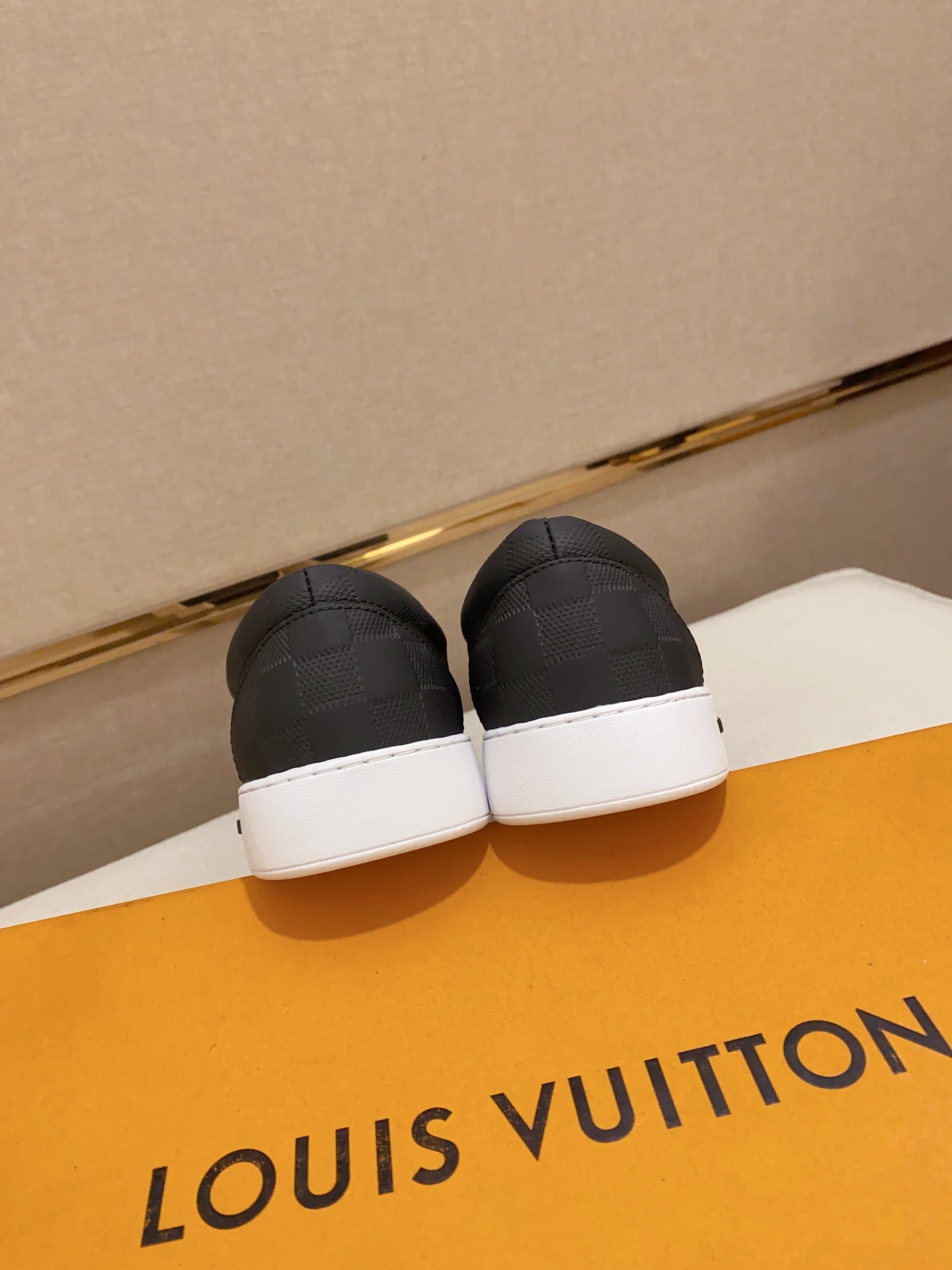 LV LOAFER IN BLACK DAMIER SHEEPSKIN