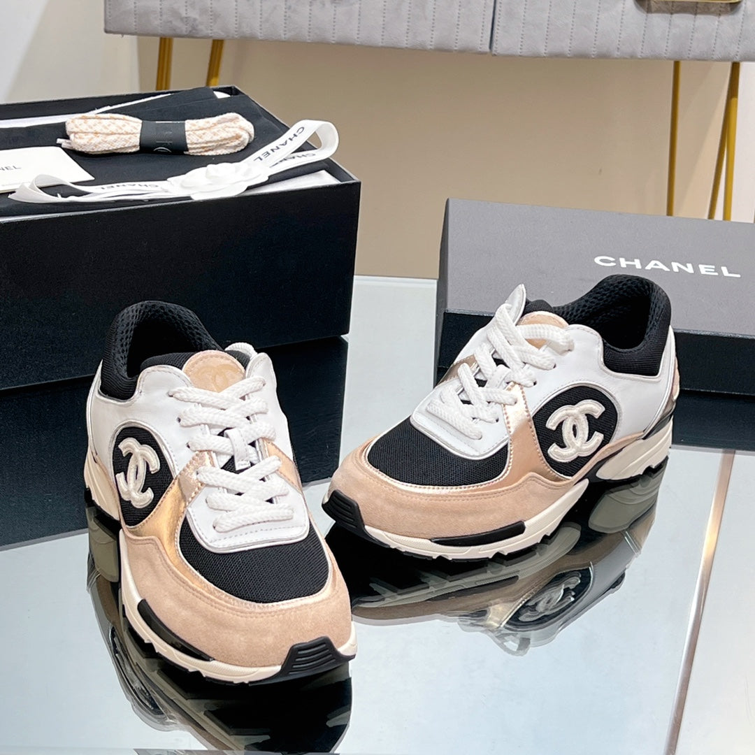 CC Sneaker In Nude Mesh Fabric Print Logo 149847