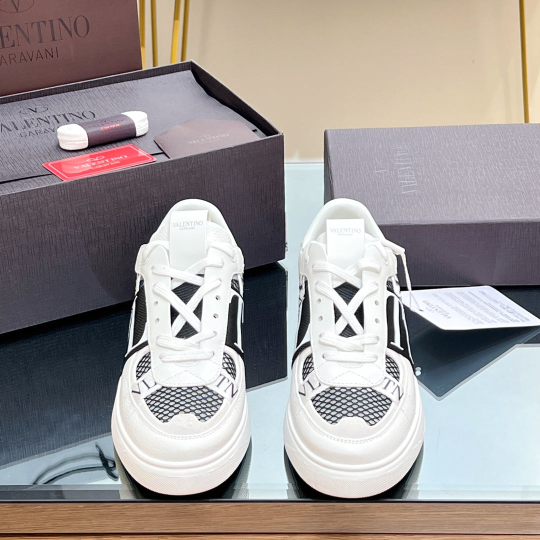 VT 2025 Sneakers White Black Mesh Calfskin Fabric 546969