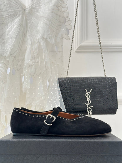 Alaia 25 Ballet Flats Black Suede 293240