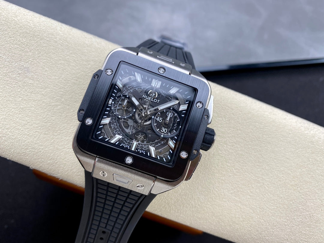 Hublot Square Bang Unico Titanium Ceramic 42mm Creamic Benzel Watch