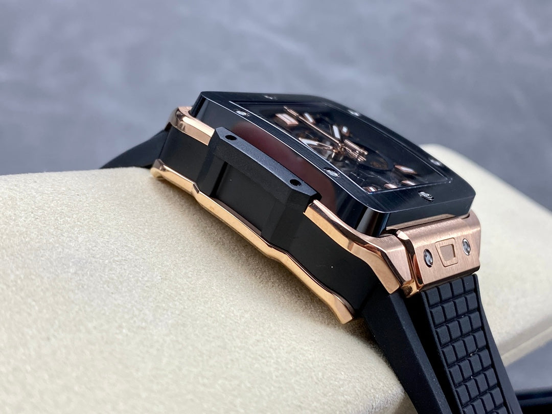 Hublot Square Bang Unico Rose Gold Ceramic 42mm Creamic Benzel Watch