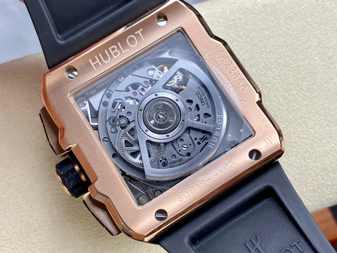 Hublot Square Bang Unico Rose Gold Ceramic 42mm Creamic Benzel Watch