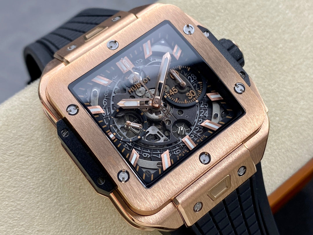 Hublot Square Bang Unico Rose Gold Ceramic 42mm Rose Gold Benzel Watch