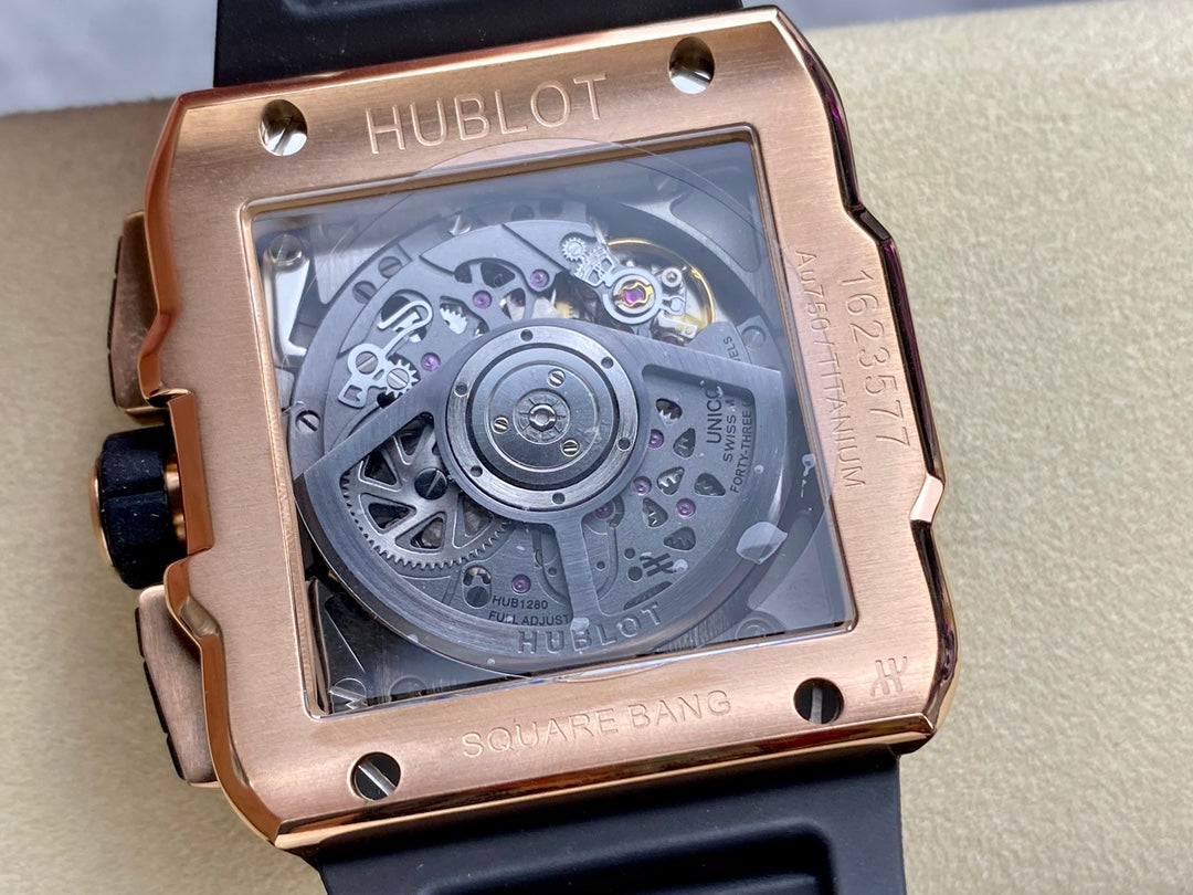 Hublot Square Bang Unico Rose Gold Ceramic 42mm Rose Gold Benzel Watch