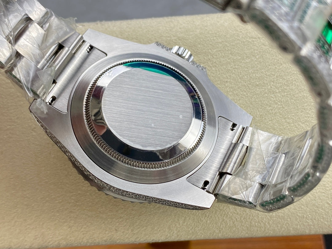 Rolex Submariner Date Green Black Dial Full Diamond