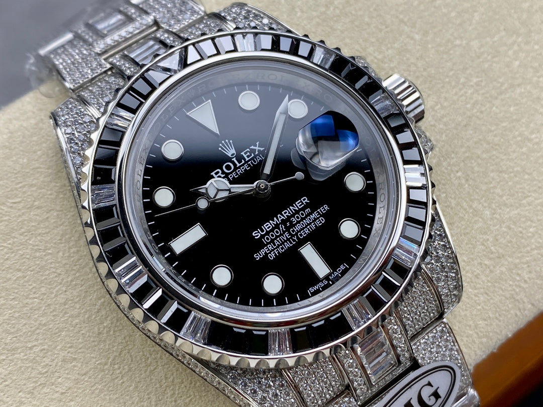 Rolex Submariner Date Black Dial Full Diamond
