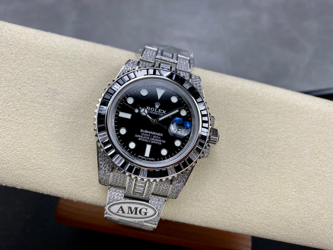 Rolex Submariner Date Black Dial Full Diamond