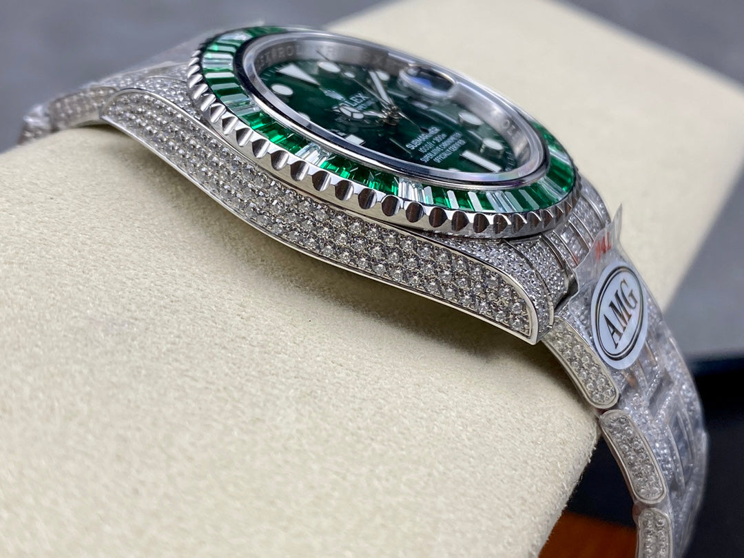 Rolex Submariner Date Green Dial Full Diamond