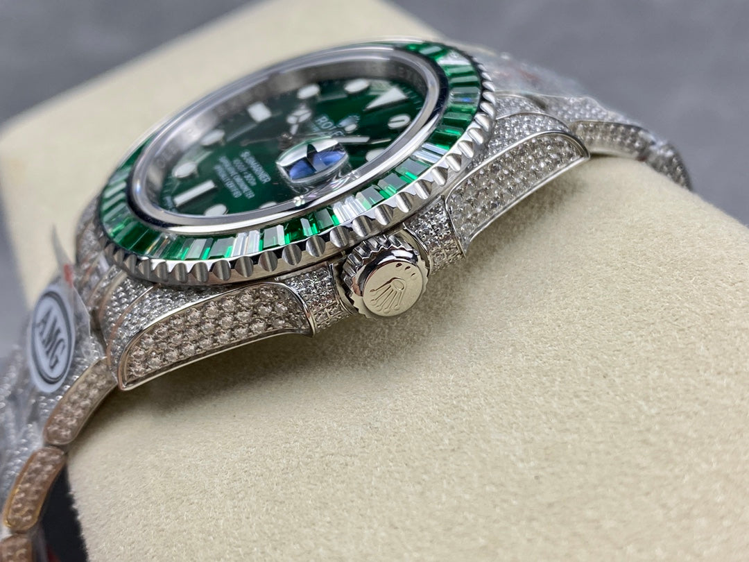 Rolex Submariner Date Green Dial Full Diamond
