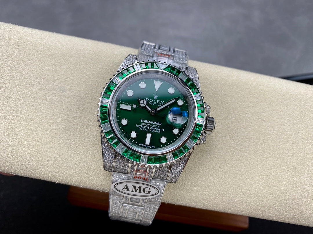 Rolex Submariner Date Green Dial Full Diamond