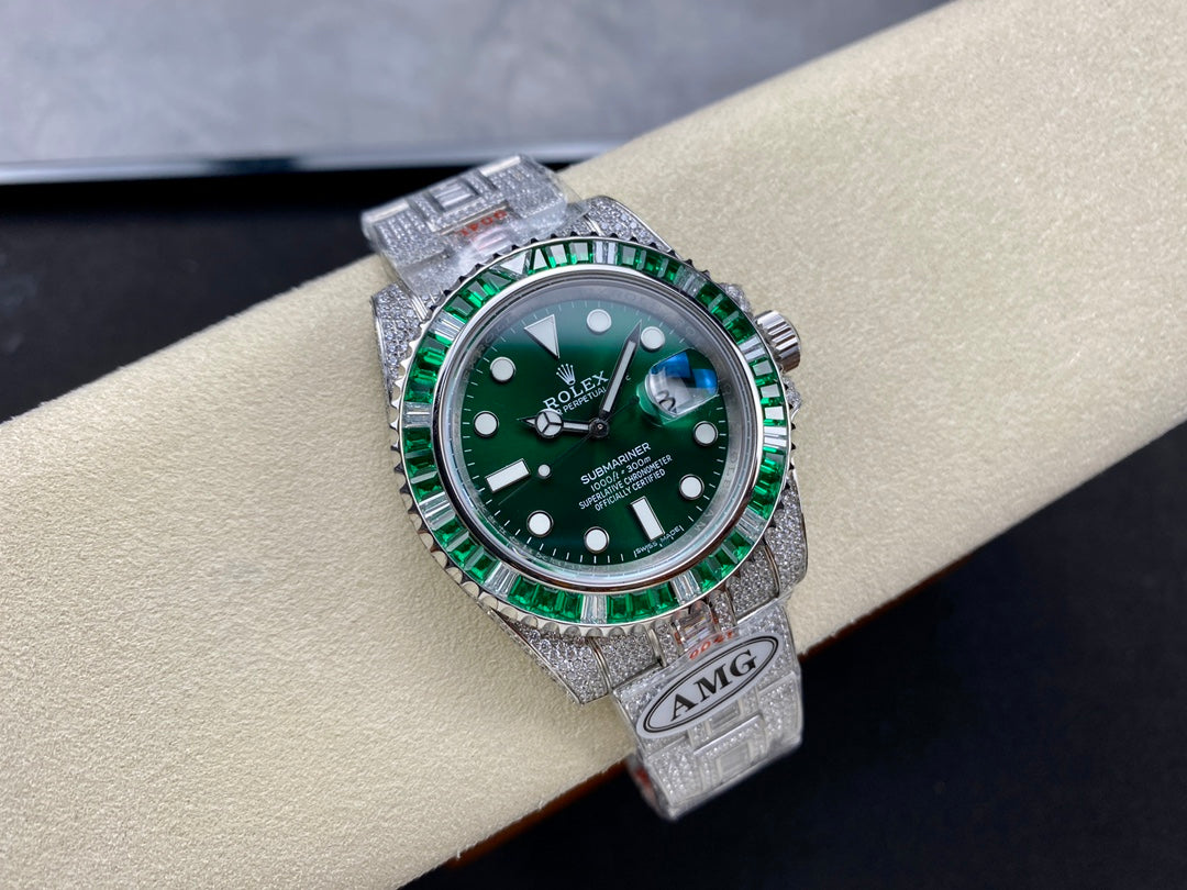 Rolex Submariner Date Green Dial Full Diamond