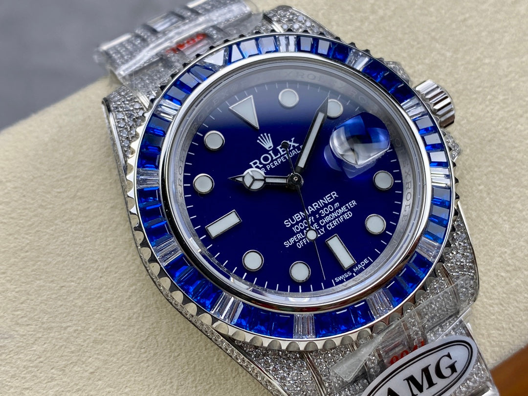 Rolex Submariner Date Blue Dial Full Diamond