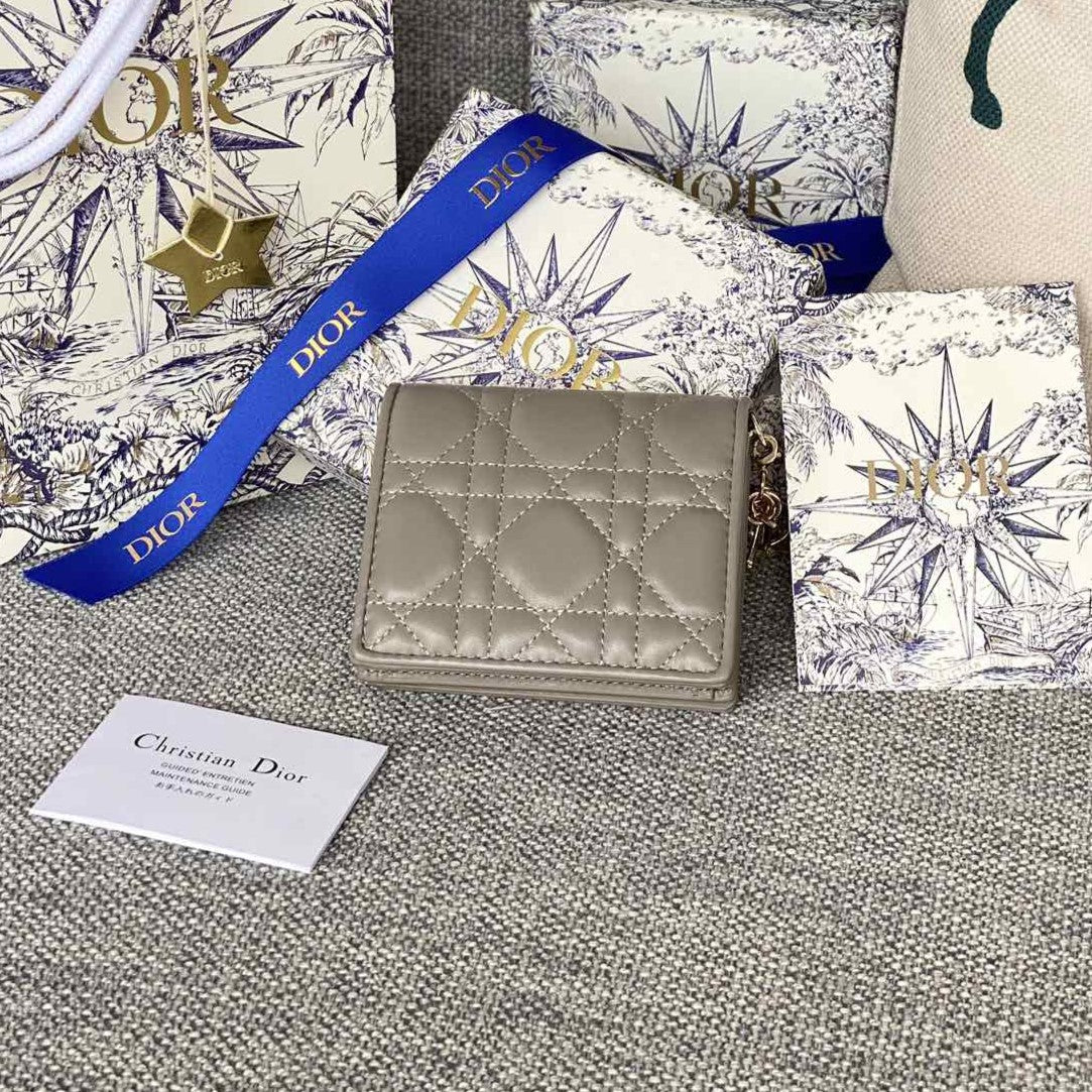 CD Caro 11cm Compact Wallet Calfskin
