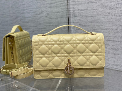 MY CD 24 TOP HANDLE BAG LIGHT YELLOW LAMBSKIN