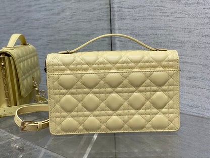 MY CD 24 TOP HANDLE BAG LIGHT YELLOW LAMBSKIN