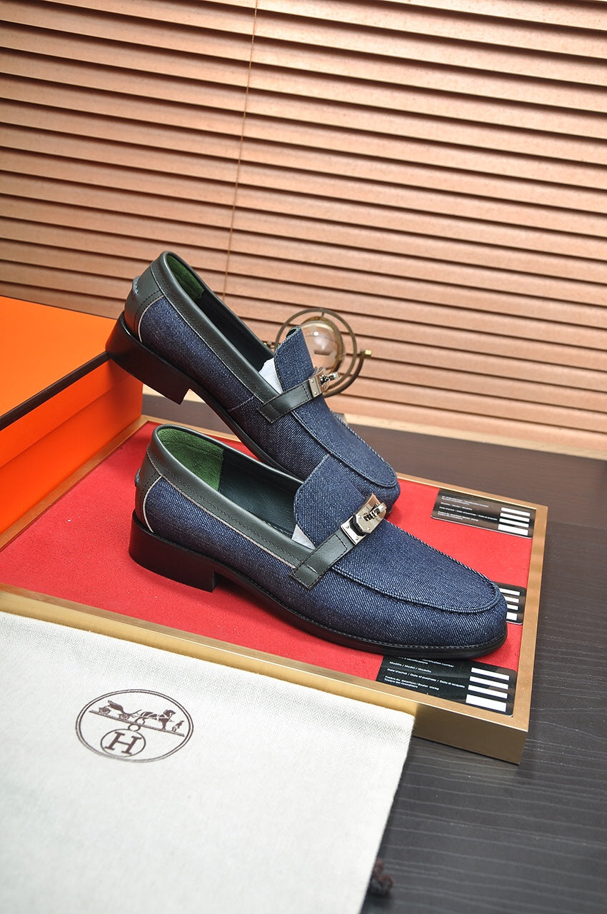 HM Men's Destin Loafer Blue Denim Cowhide 668422