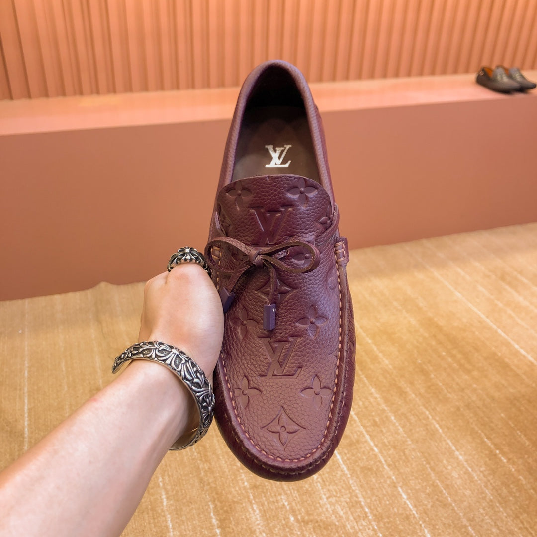 LV LOAFER IN JAM PURPLE EMBOSSED CALFSKIN