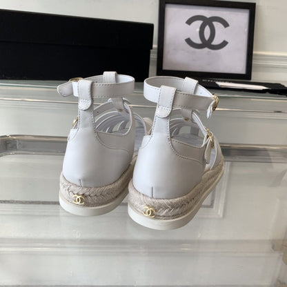 cc medium roman sandals white lambskin