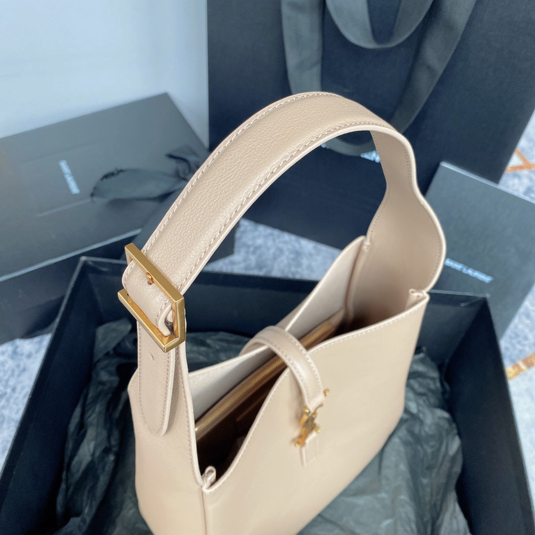 le 5a7 small 23cm dark beige calfskin