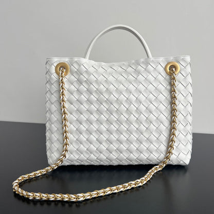 bv medium andiamo 32 white lambskin