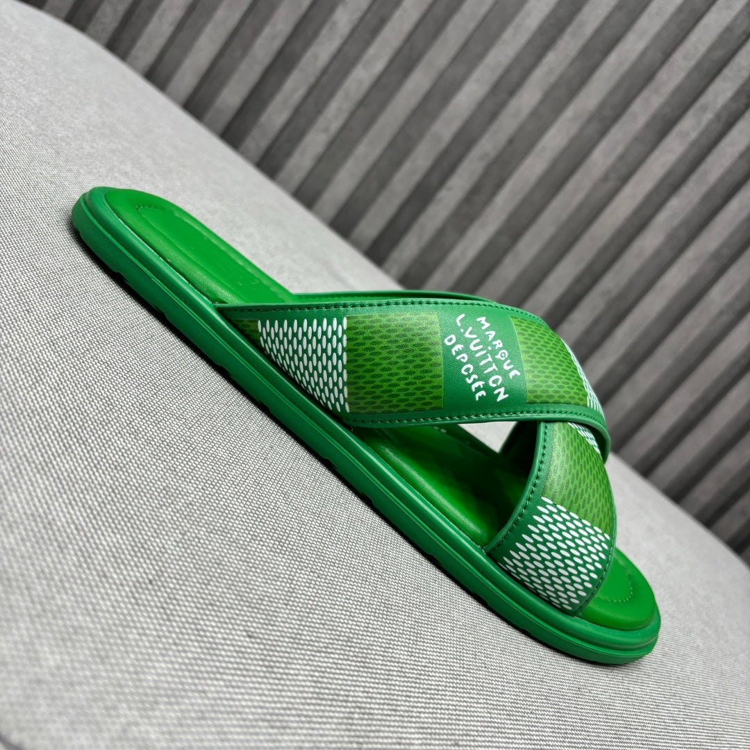 LV VENICE MULE SANDALS KELLY GREEN