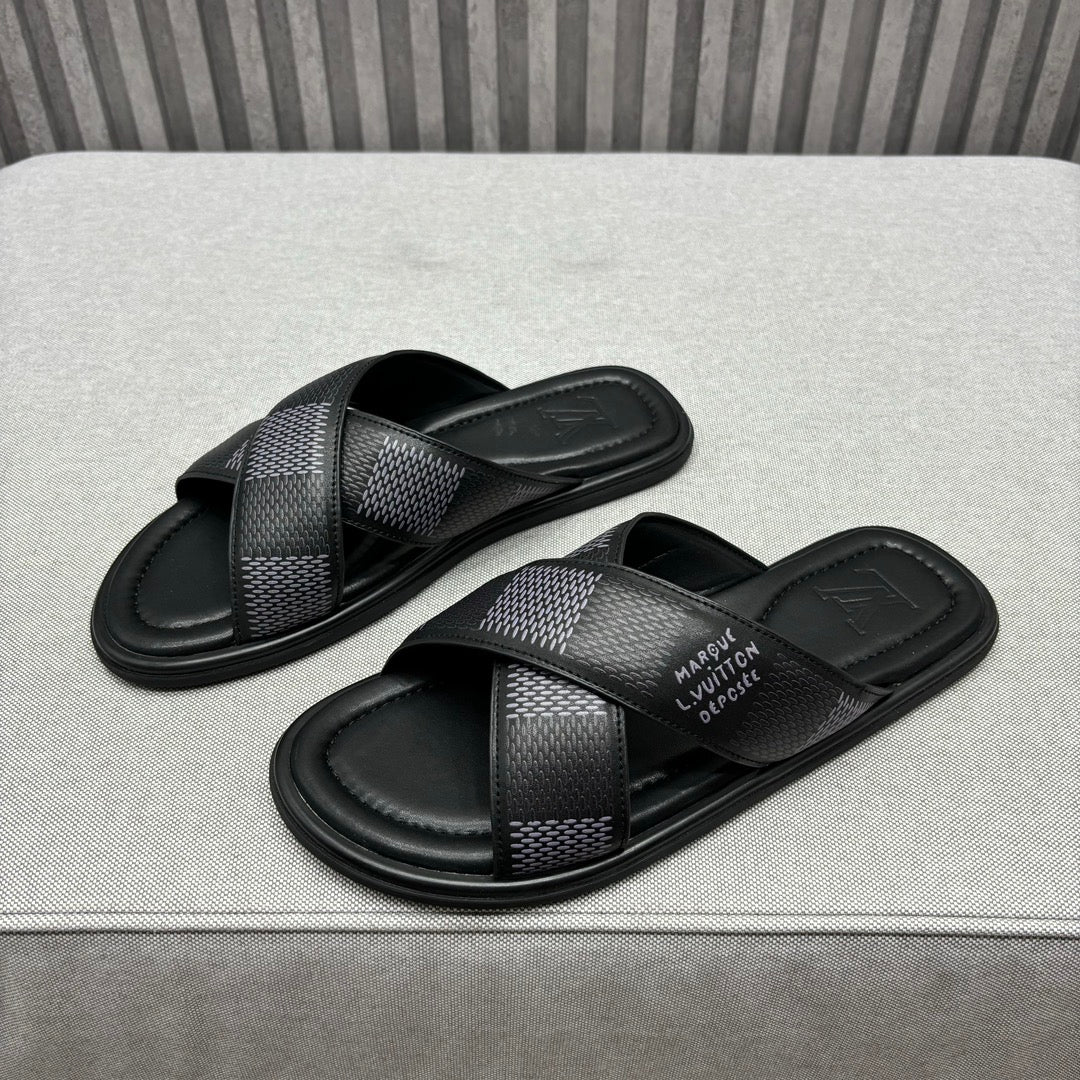 LV VENICE MULE SANDALS BLACK