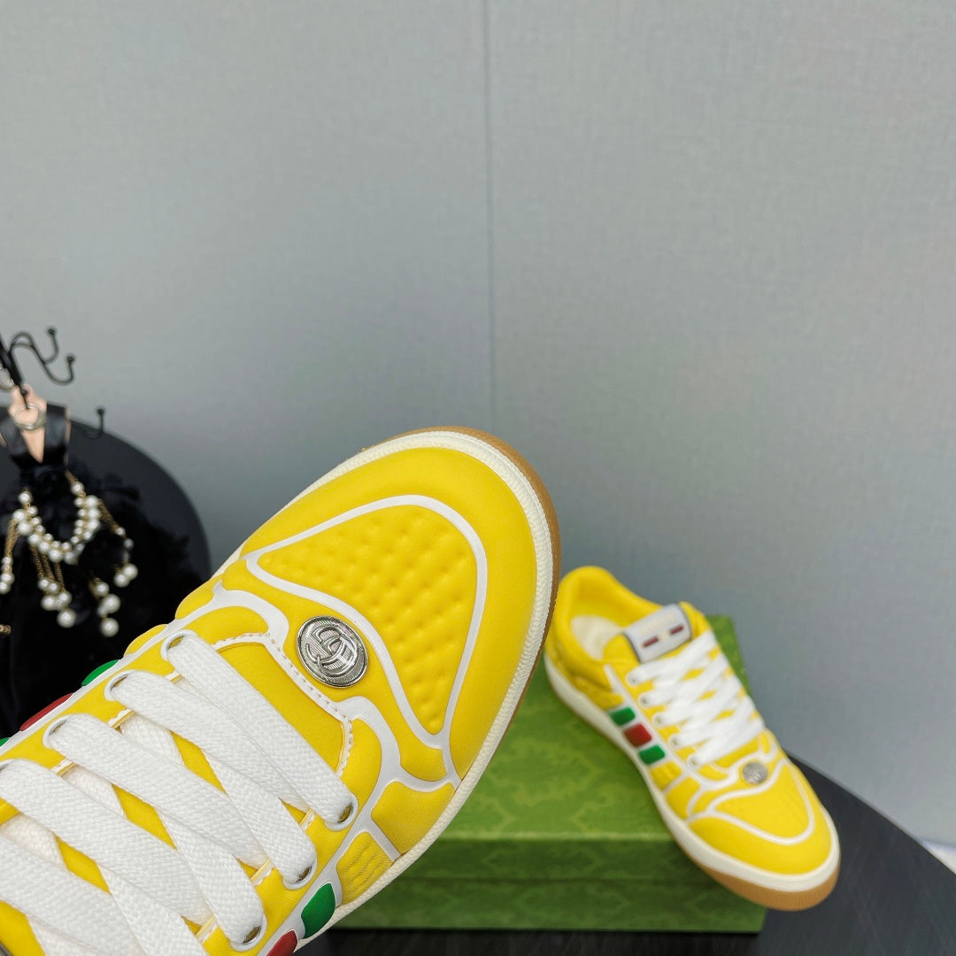 GG  Screener With Web Neoprene Low Top Sneakers Yellow