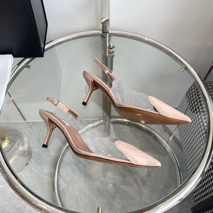 alaia slingbacks 60 optic pink heart lambskin