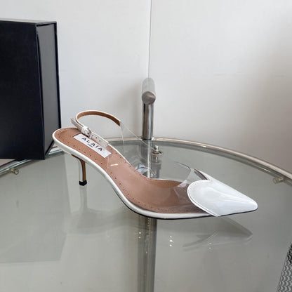 alaia slingbacks 60 optic white heart lambskin