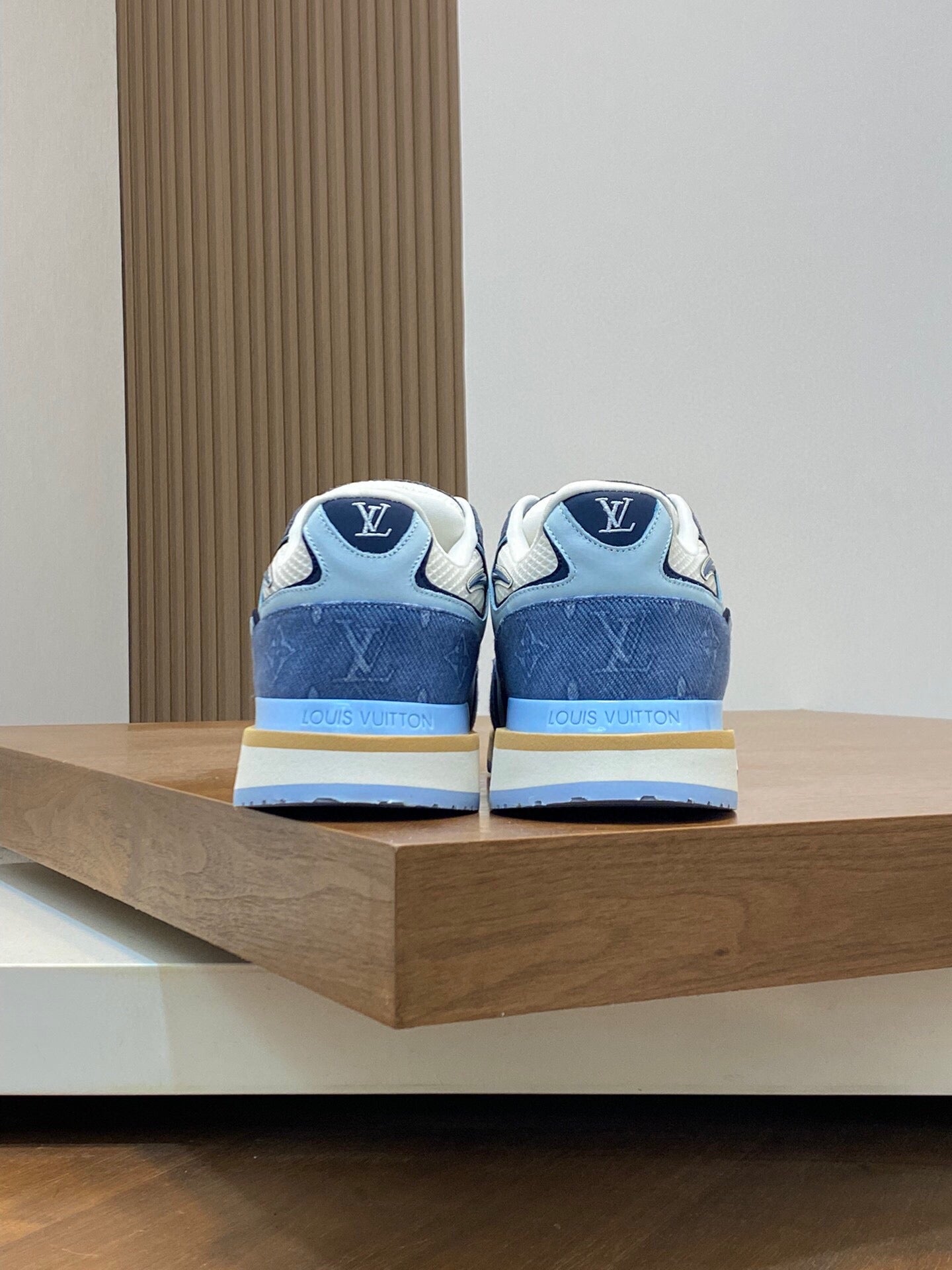 LV RUN WAY TRAINERS SHOES LIGHT BLUE