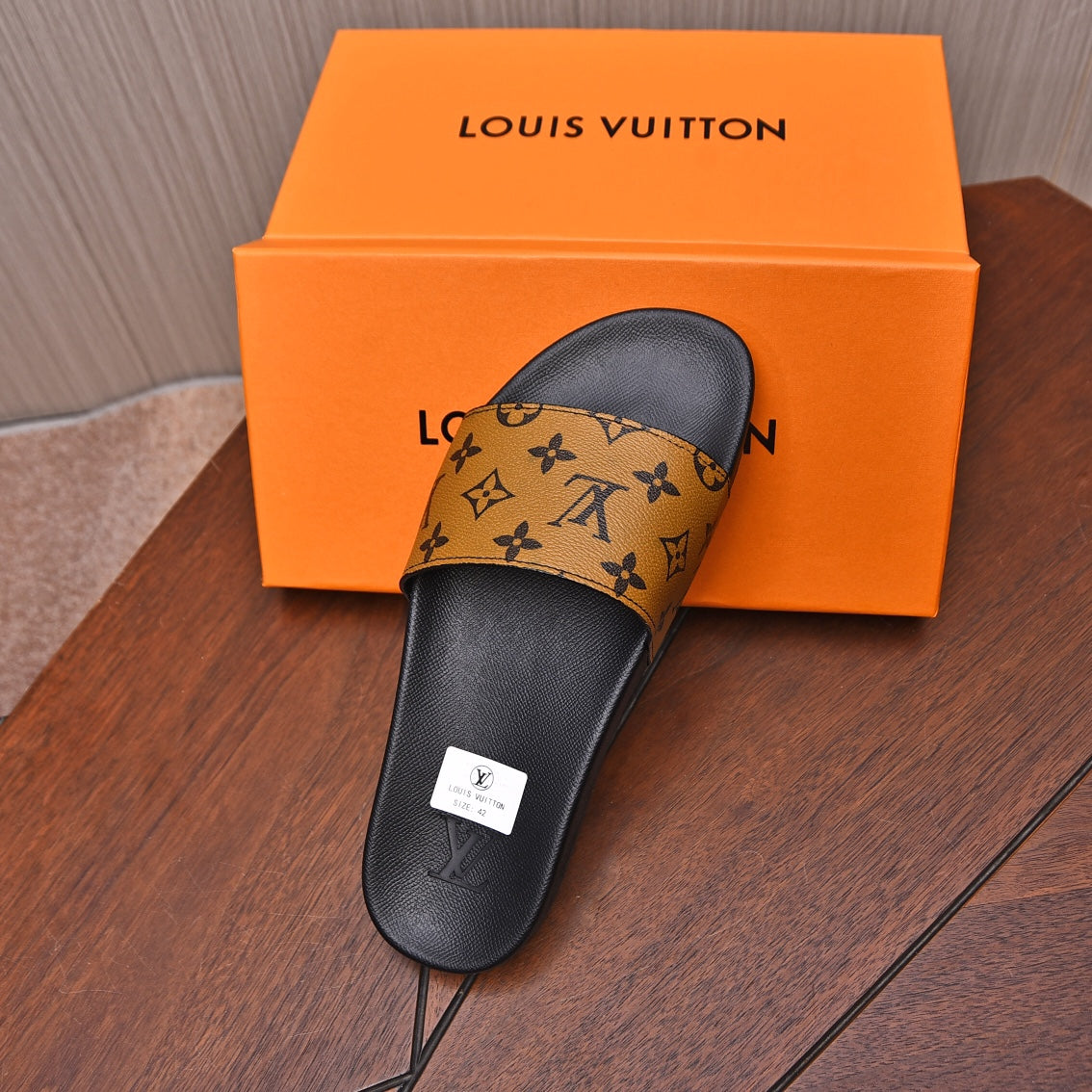LV MULE CHOCOLATE BROWN MONOGRAM CALFSKIN
