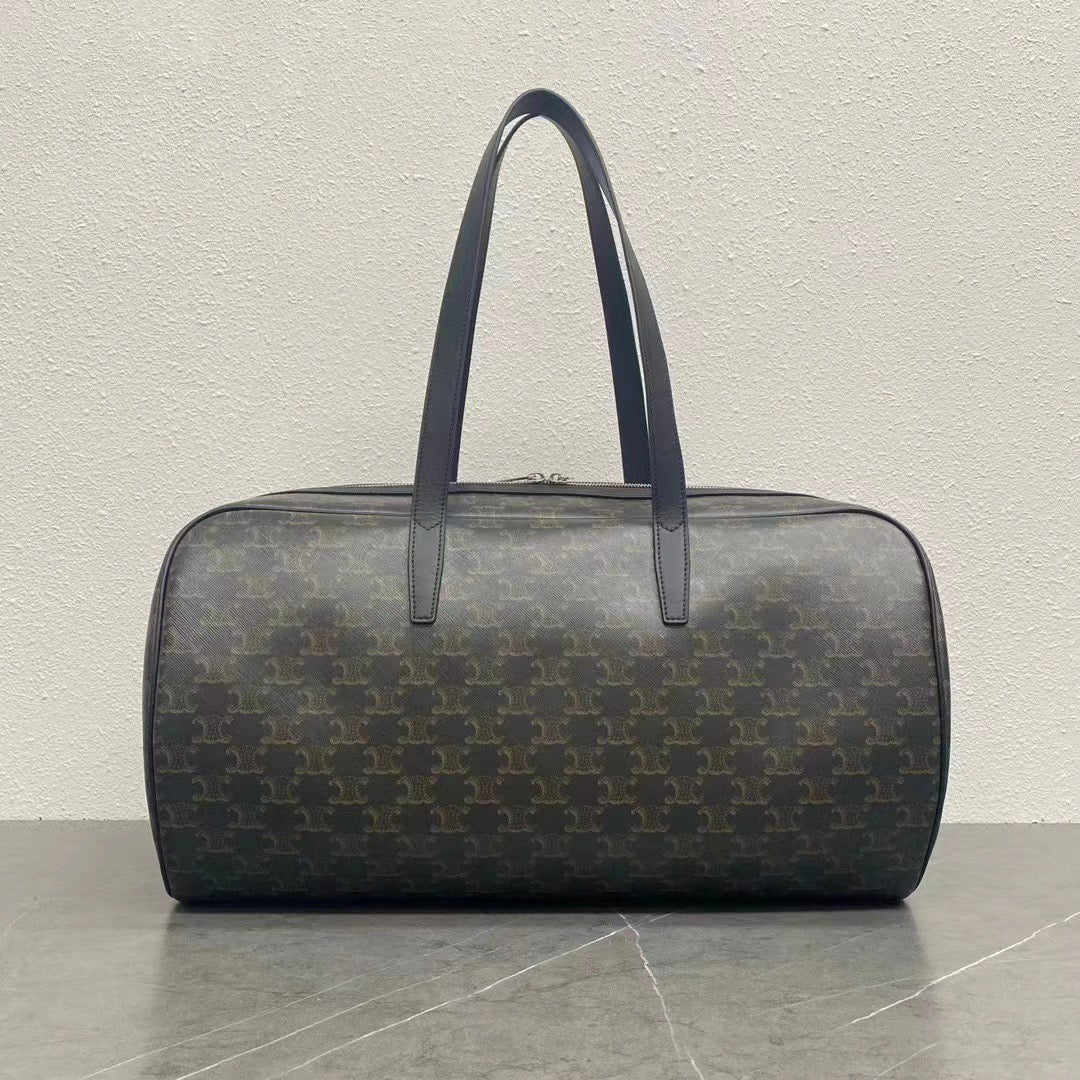 Celine 2026 Voyage Bag 45cm Black White Canvas Leather