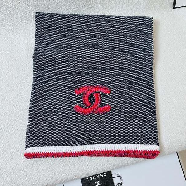 CC Scarf 220 CM In Black Grey Mix Red Cashmere 389885