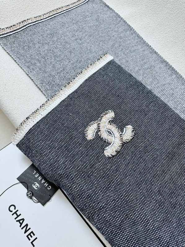 CC Scarf 220 CM In Black Grey Mix White Cashmere 389887