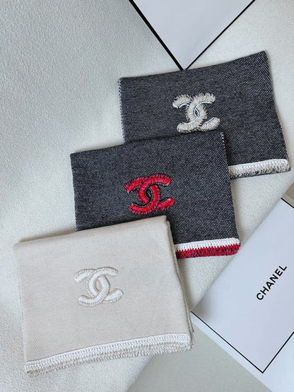 CC Scarf 220 CM In Black Grey Mix White Cashmere 389887