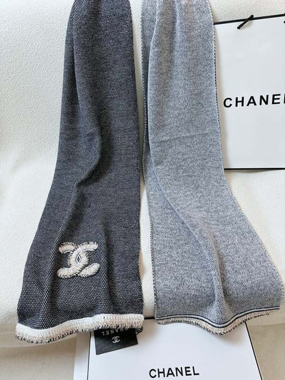 CC Scarf 220 CM In Black Grey Mix White Cashmere 389887
