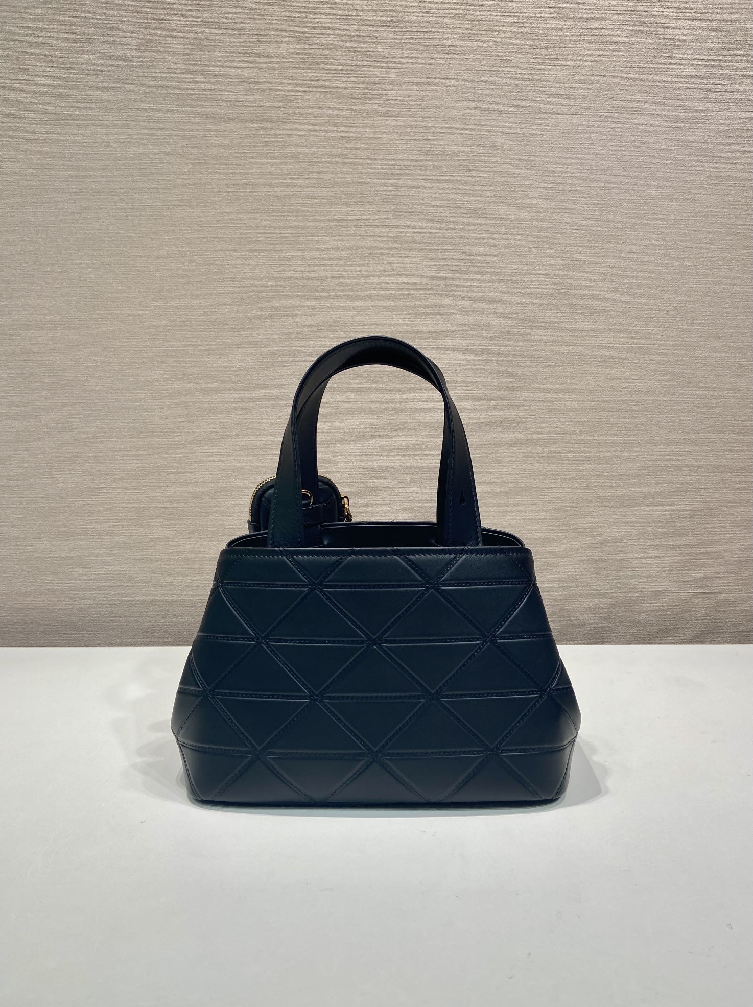 Prada 2026 Quilted Symbole Tote Bag Black Calfskin