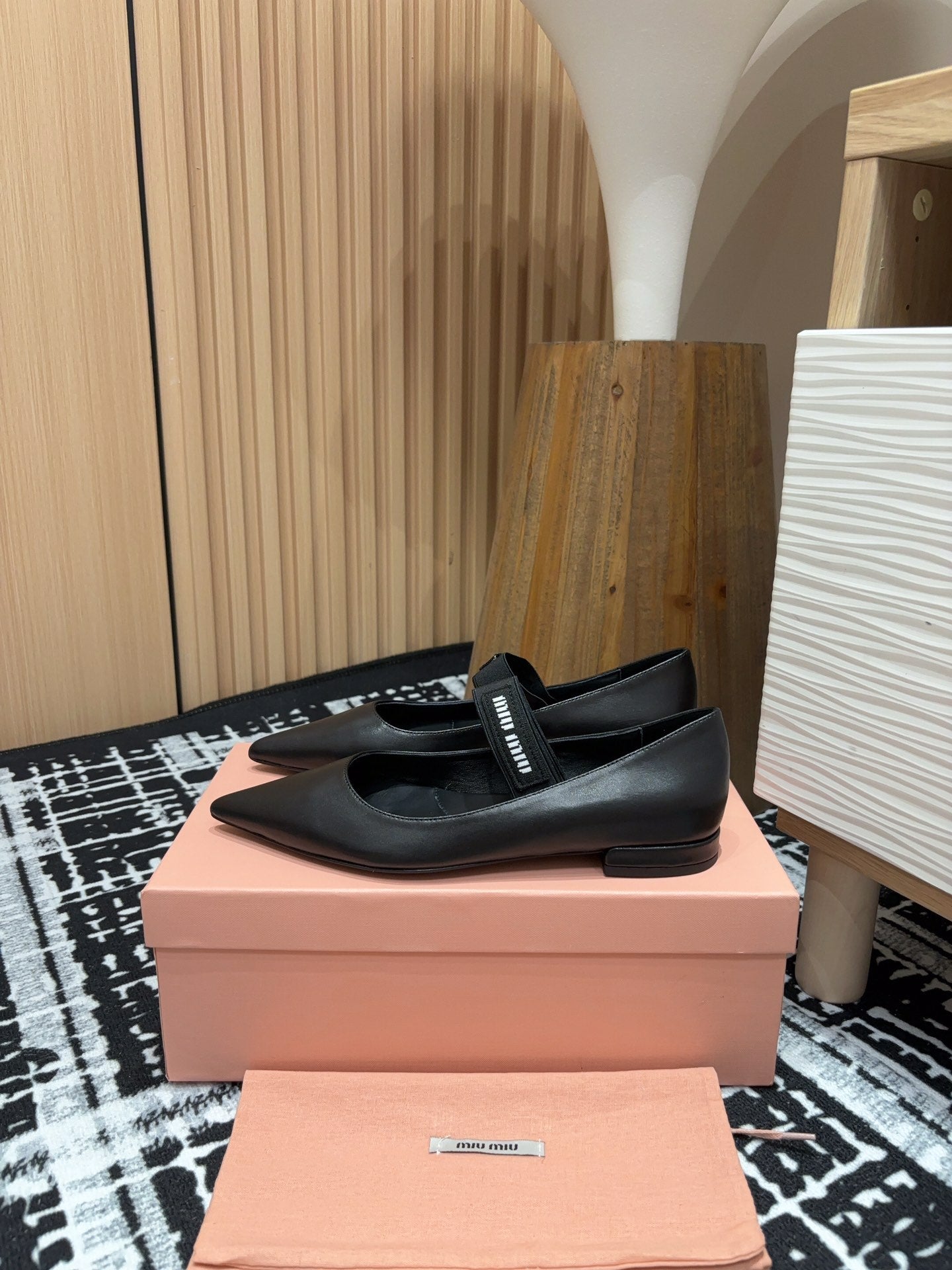 Miu Mary Jane Black Lambskin