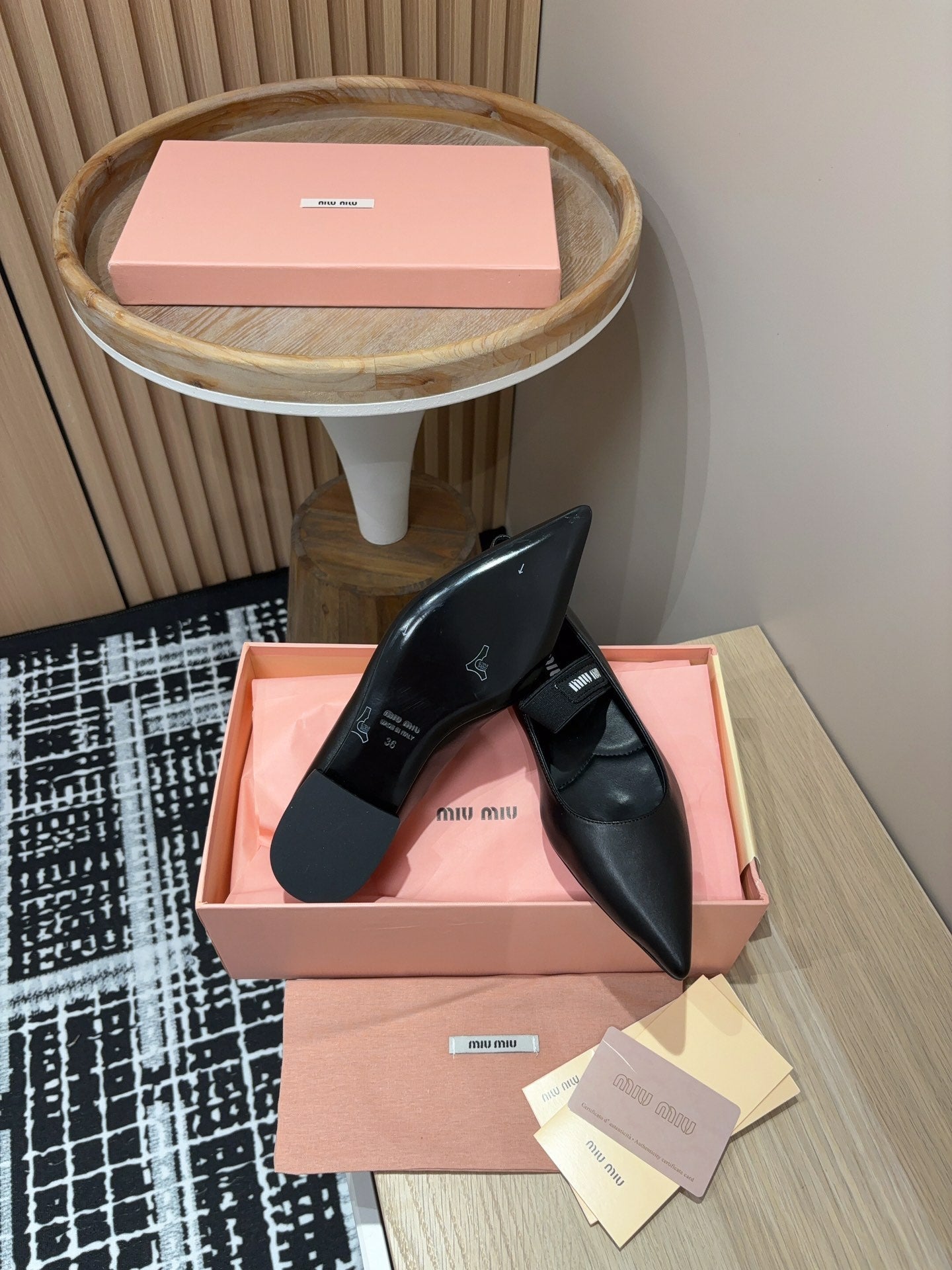 Miu Mary Jane Black Lambskin