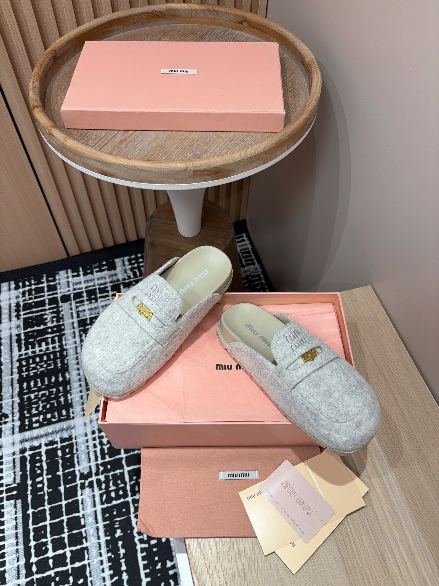 Miu Mule Grey Original Wool