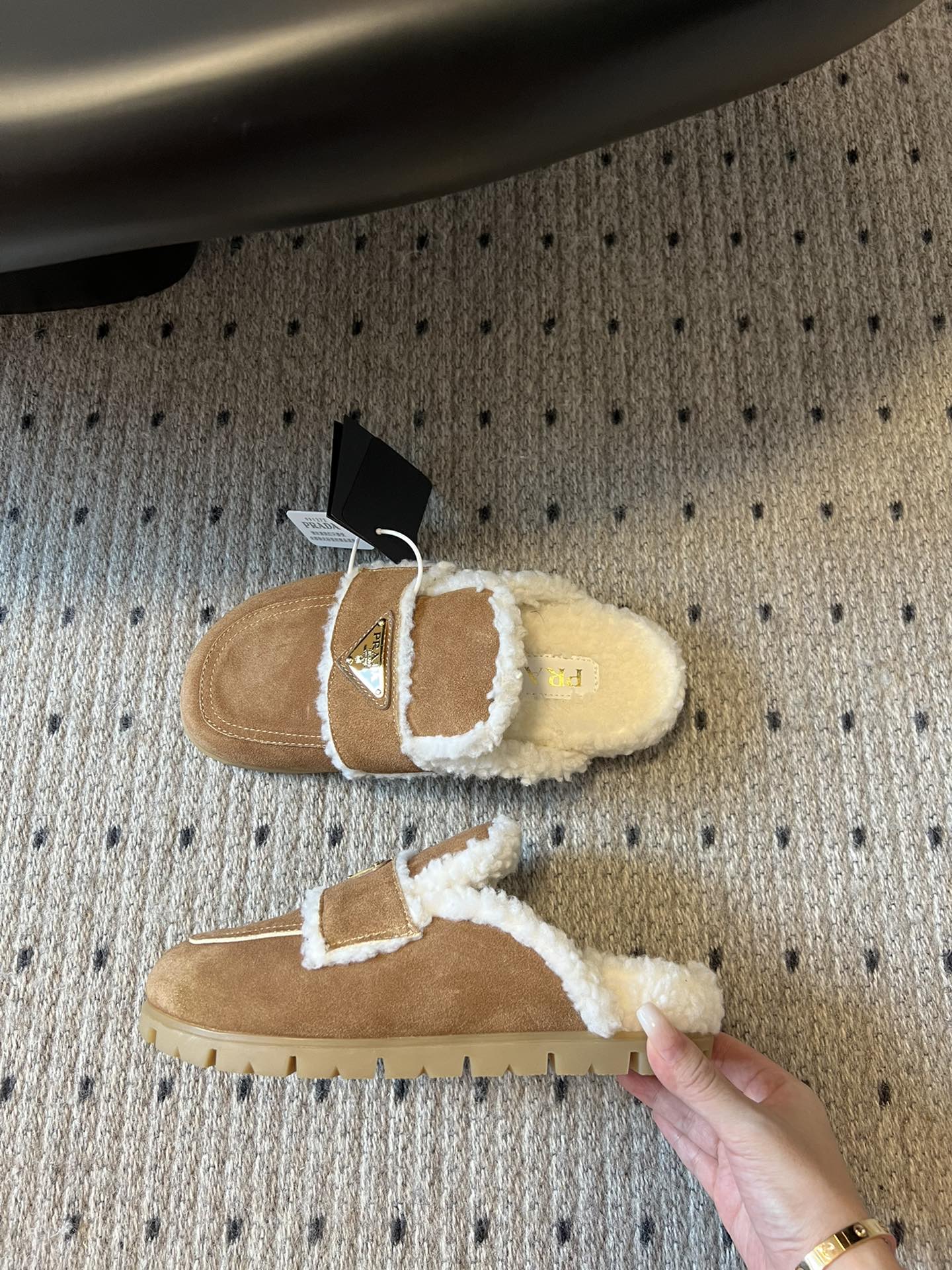 PRA Furry Half-Slipper Brown Suede 478567