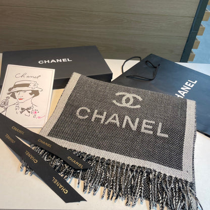CC Scarf 200 CM In Grey Mix White Wool 403798
