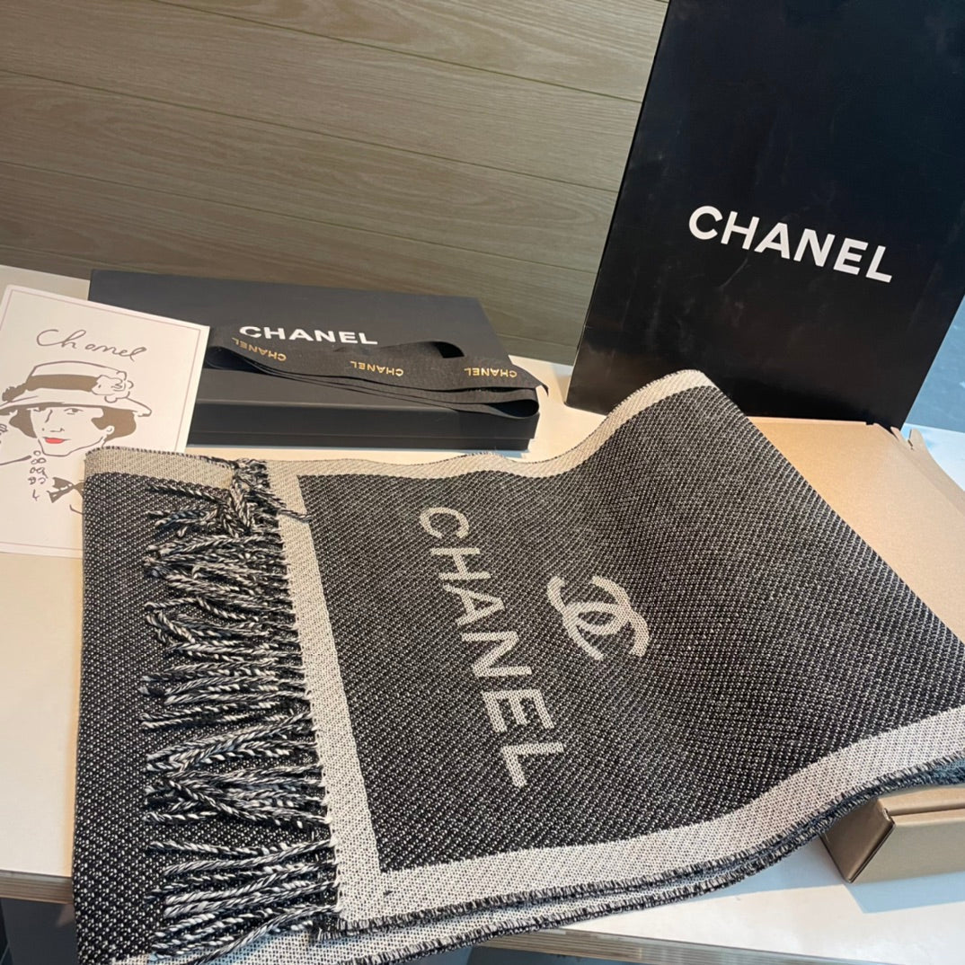 CC Scarf 200 CM In Grey Mix White Wool 403798