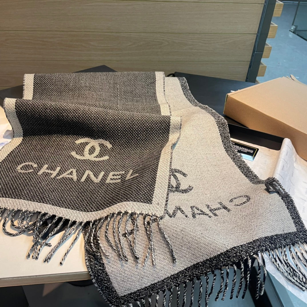 CC Scarf 200 CM In Grey Mix White Wool 403798