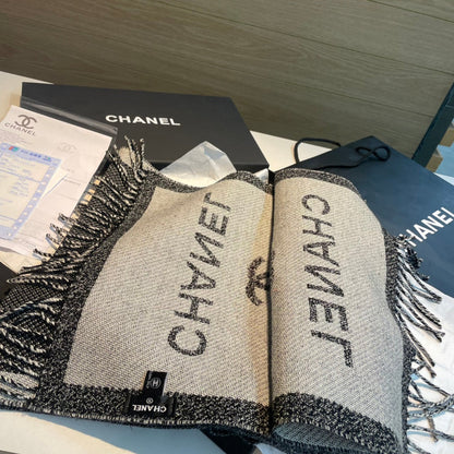 CC Scarf 200 CM In Grey Mix White Wool 403798