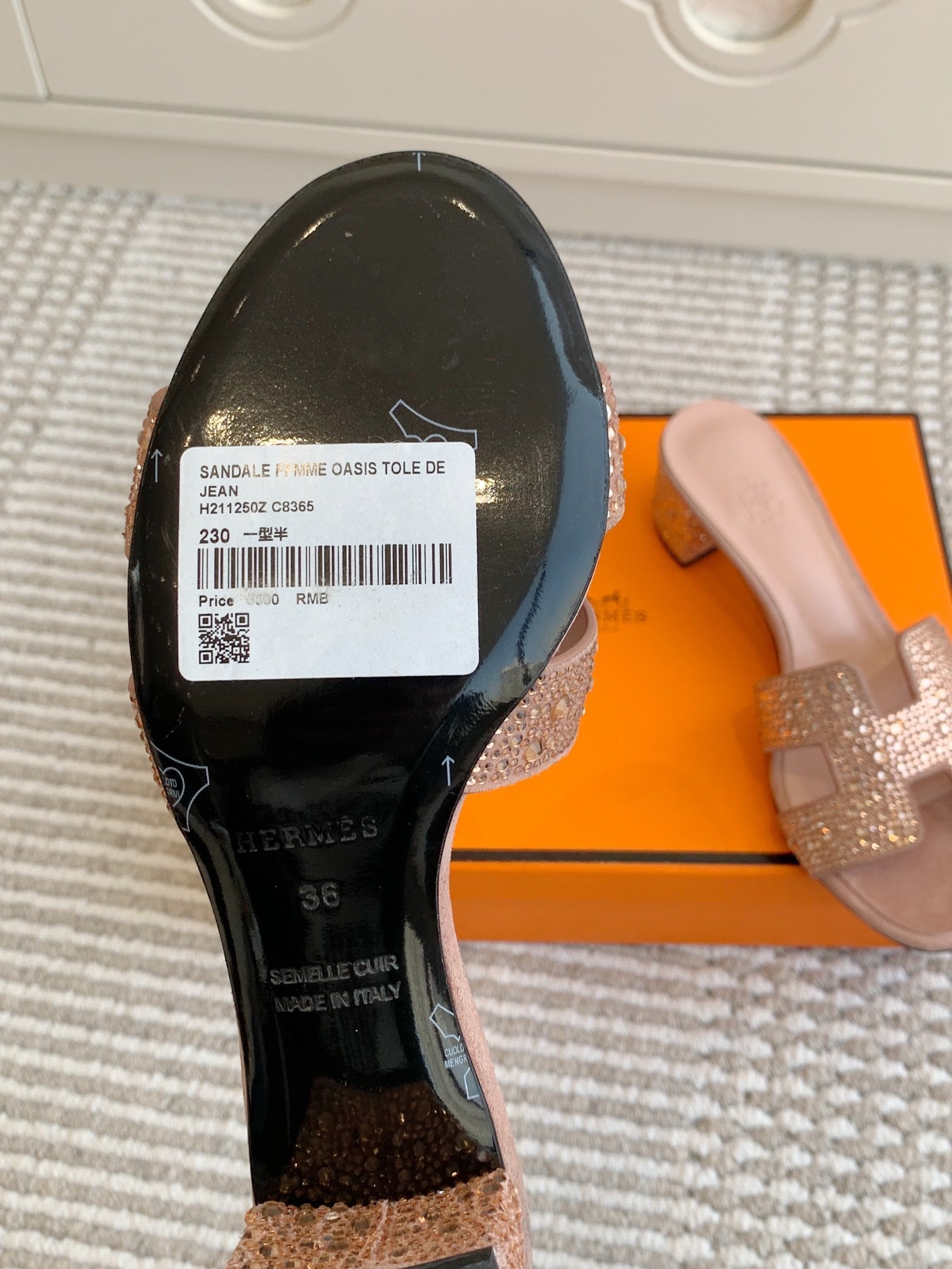 HM Oasis Sandal 50mm Pink Suede Goatskin 291394